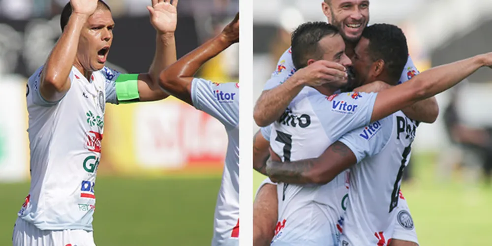 Sosa (esq.) e Lucas Batatinha fizeram os gols do Operário na partida