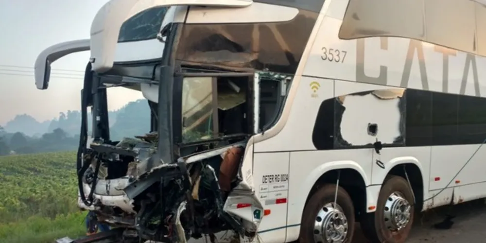 Imagem ilustrativa da imagem Motorista de ônibus morre após batida em Imbituva