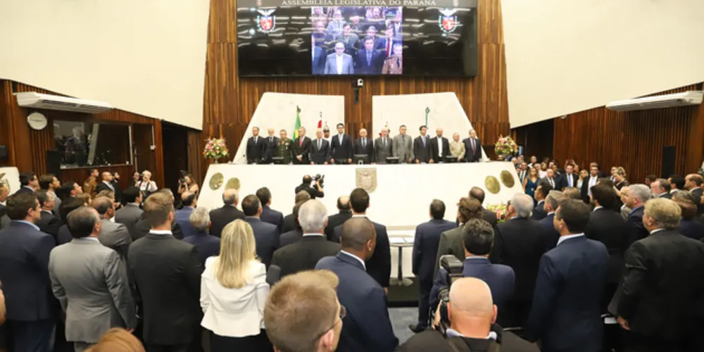 Governador Carlos Massa Ratinho Junior na abertura dos trabalhos legislativos de 2019, na Assembleia Legislativa do Paraná -  Curitiba, 01/02/2019  -  Foto:  Rodrigo Félix Leal/ANPr