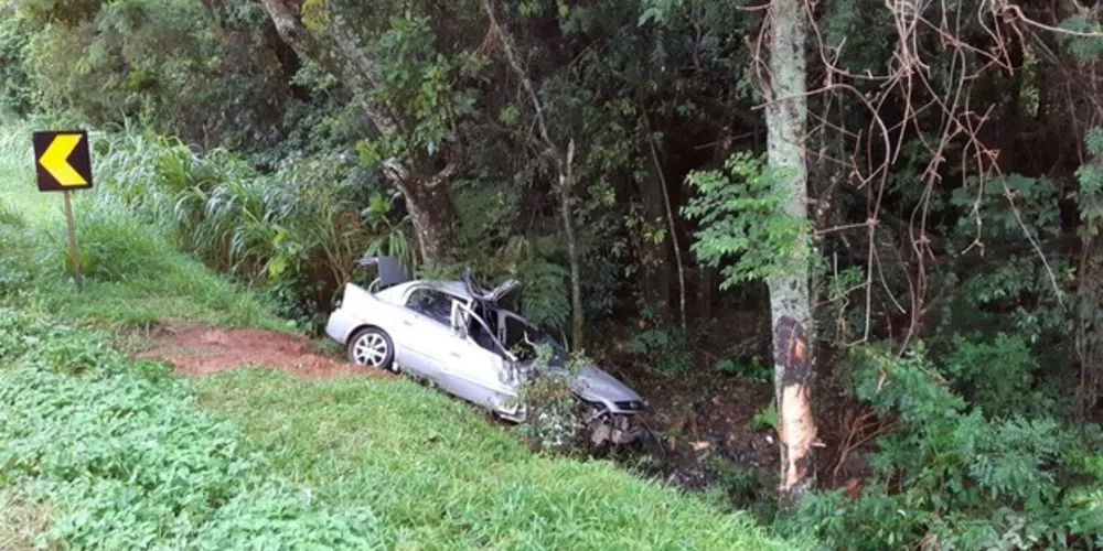 Carro saiu da pista e bateu contra árvore em Tibagi