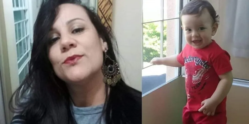 Fabiana Gregio de 41 anos e seu filho de 1 no
