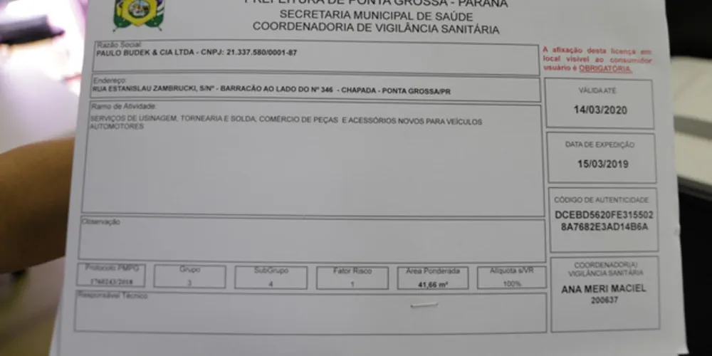 Imagem ilustrativa da imagem Prefeitura desburocratiza emissão de licença sanitária