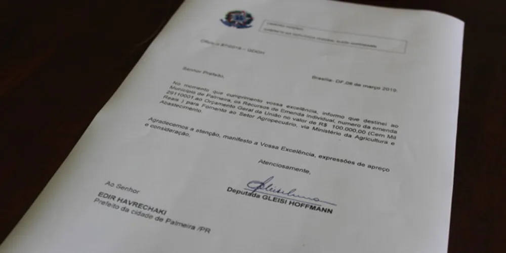 Imagem ilustrativa da imagem Palmeira recebe R$ 925 mil para a saúde e agricultura