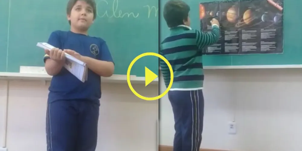 Imagem ilustrativa da imagem Aluno dá ‘aula’ sobre o Sistema Solar para colegas