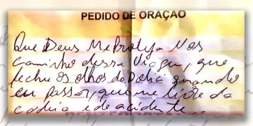 Pedido de oração foi encontrado na carteira de traficante