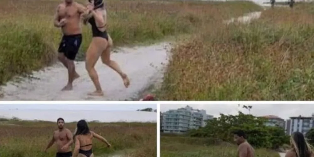 O suspeito as abordou na praia e começou a se masturbar, praticando "atos obscenos"