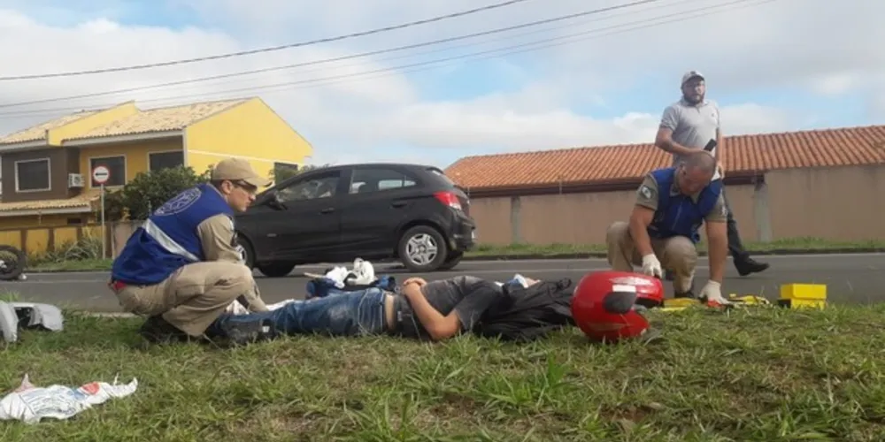 Vítima foi encaminhada ao Hospital Regional de Ponta Grossa