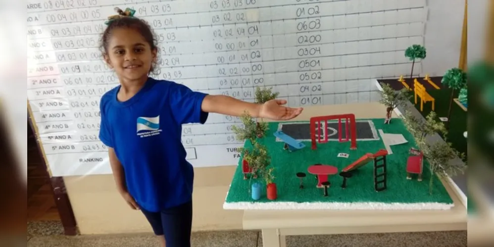 O diferencial do trabalho foi a união familiar das crianças para realizar a construção da maquete