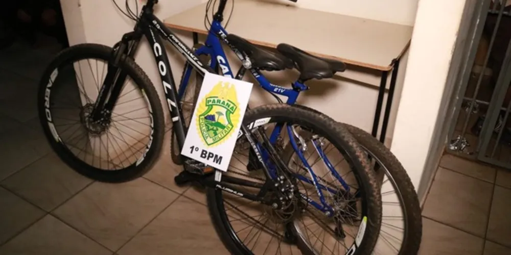 Duas bicicletas roubadas foram recuperadas pela PM durante a ação desta terça-feira