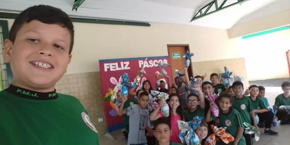 Imagem ilustrativa da imagem Aluno registra ovos ganhos pela turma durante a Páscoa