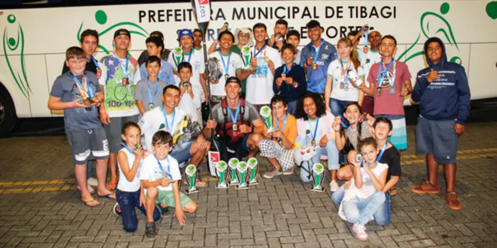 Essa foi a primeira competição de muitos atletas que participam da Escolinha de Canoagem