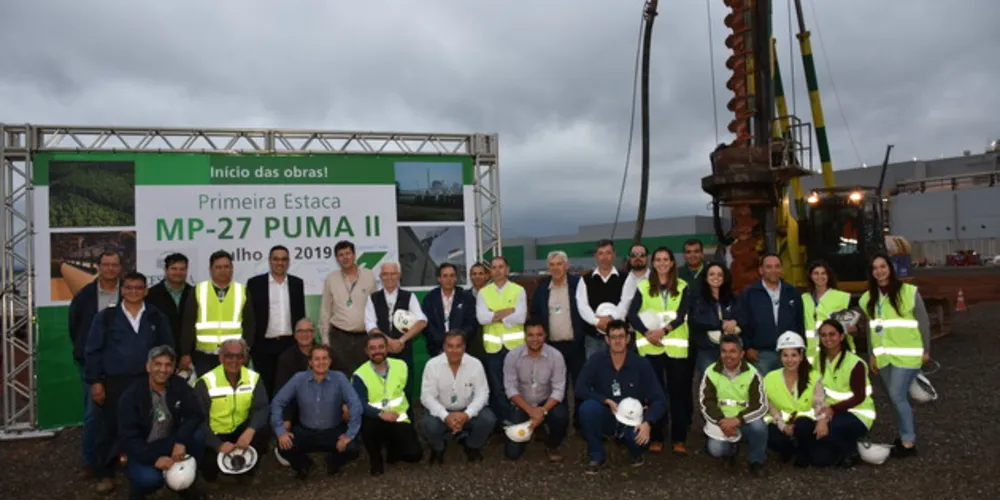 Klabin deu início às obras da primeira fase do Projeto Puma II com a colocação da primeira estaca do prédio da Máquina de Papel 27