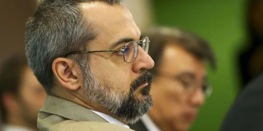 O ministro da Educação, Abraham Weintraub, durante apresentação do Compromisso Nacional pela Educação Básica, em Brasília