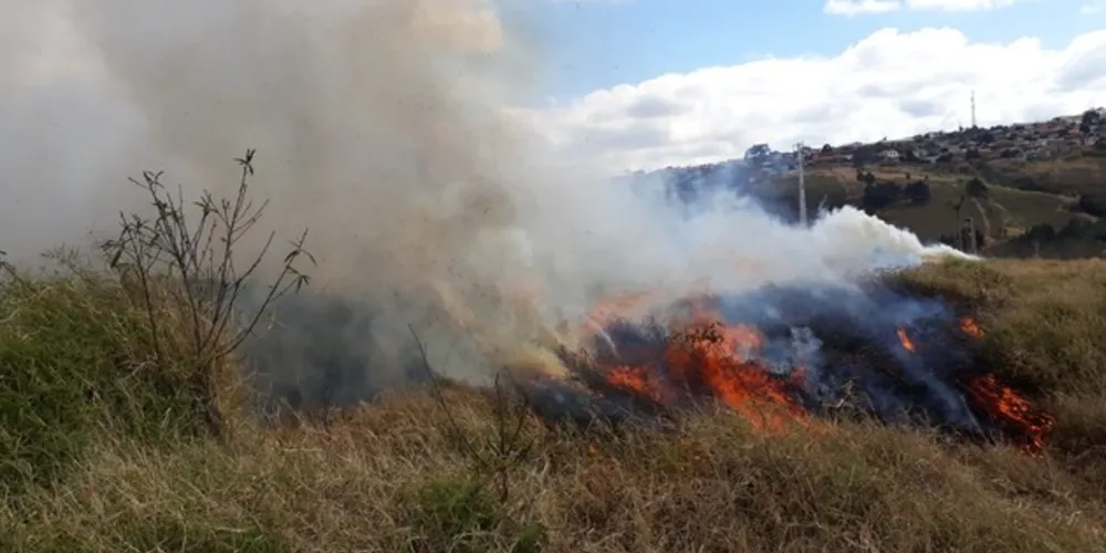 Imagem ilustrativa da imagem Carro pega fogo após incêndio ambiental 
