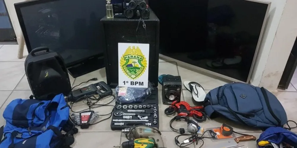 Material furtado de residência foi recuperado por policiais do Pelotão de Choque