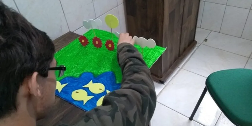 Imagem ilustrativa da imagem Aluno autista desenvolve atividade ambiental