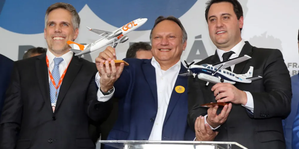 O novo pacote aéreo regional foi lançado pelo governador Carlos Massa Ratinho Junior no Aeroporto do Bacacheri