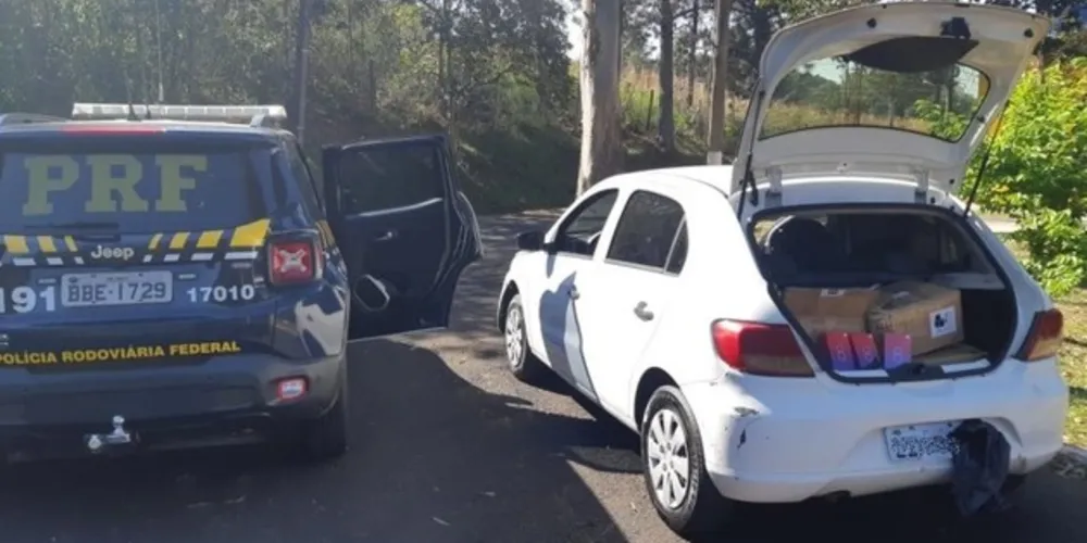 Importados ilegalmente do Paraguai, os aparelhos eram transportados em um automóvel Volkswagen Gol, abordado na BR-373