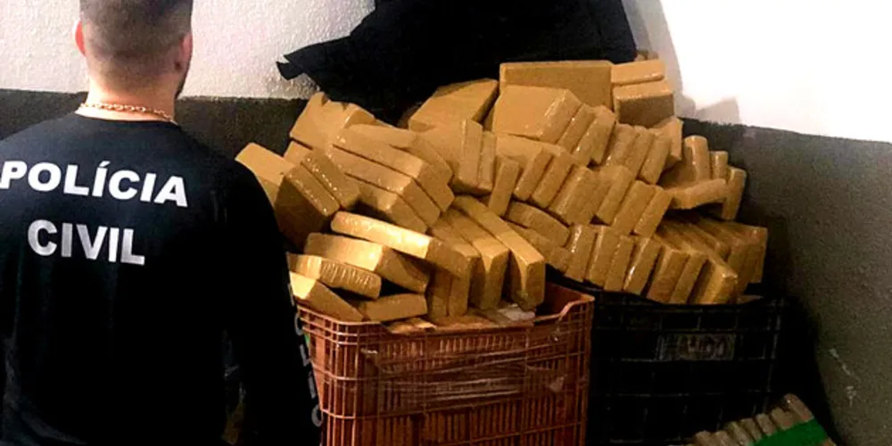 A droga estava acondicionada em diversos fardos que estavam sob o banco traseiro e no porta-malas do veículo