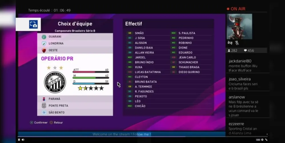 Imagem ilustrativa da imagem Imagem revela possível elenco do Operário no PES 2020