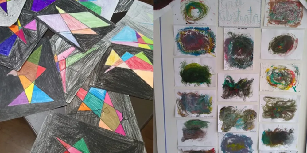 Imagem ilustrativa da imagem Alunos criam artes abstratas em Carambeí