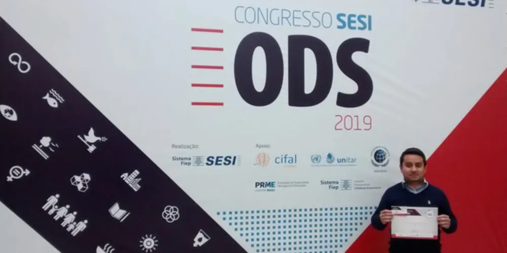 Diego Takeshi Miyasaka, engenheiro ambiental da Frísia, recebeu a Menção Honrosa do Sesi ODS