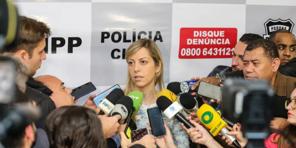 A delegada Camila Cecconelo recebeu a imprensa para falar sobre o caso.