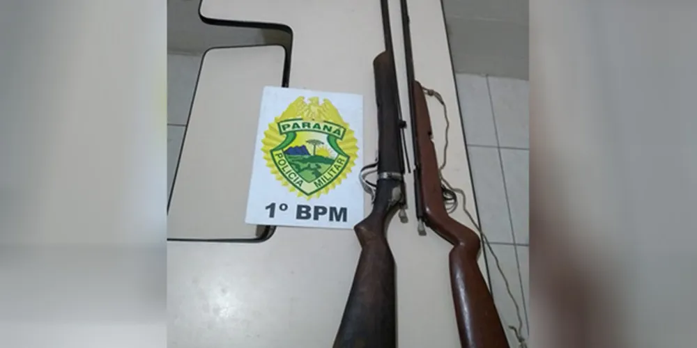 Dono das espingardas foi levado à delegacia e responderá por ameaça e posse ilegal de arma de fogo