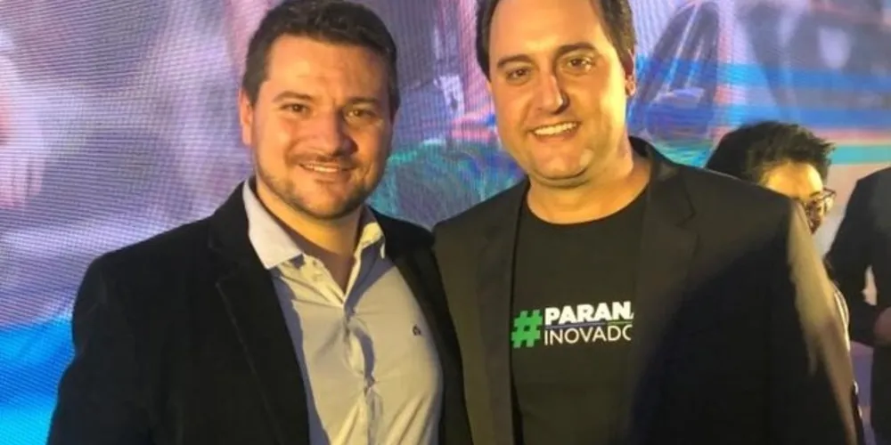 O CEO da Websix, Bruno Wiltemburg, com o governador Ratinho Junior