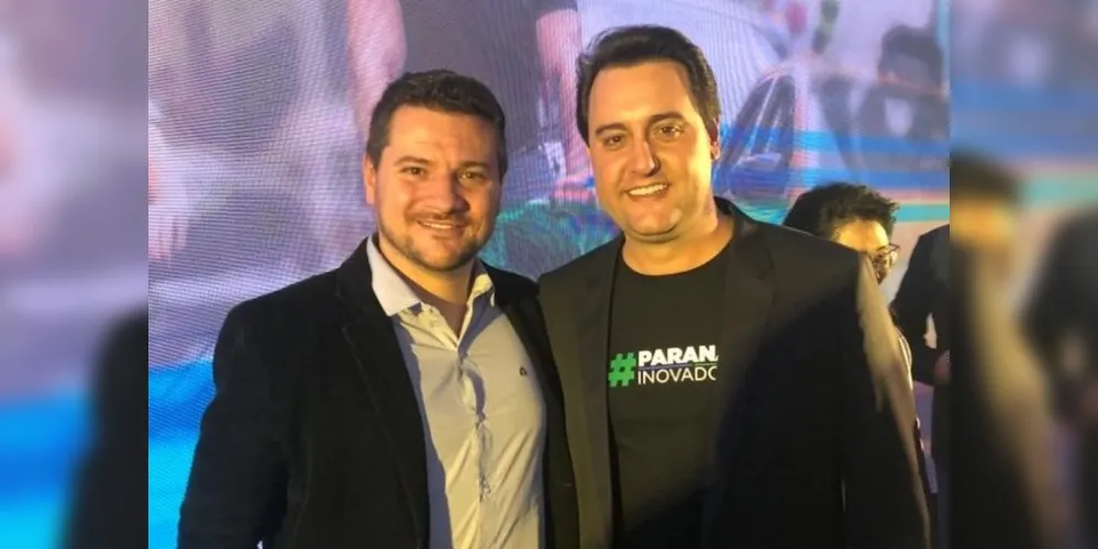 O CEO da Websix, Bruno Wiltemburg, com o governador Ratinho Junior