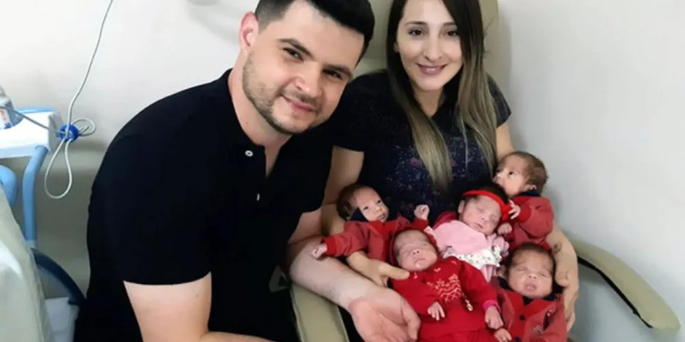 Bebês são filhos do casal Luís Fernando e Anieli, moradores em Chopinzinho, no interior do Paraná
