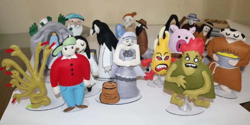 Os mascotes foram produzidos baseados nos desenhos do artista James Robson França