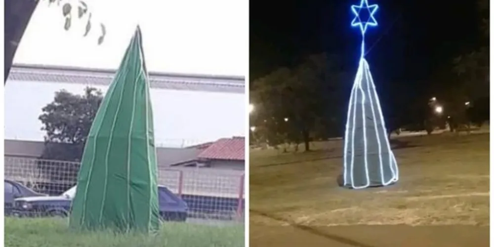 Nos memes, os moradores comparam a árvore com oca de índio, tenda e barraca de acampamento
