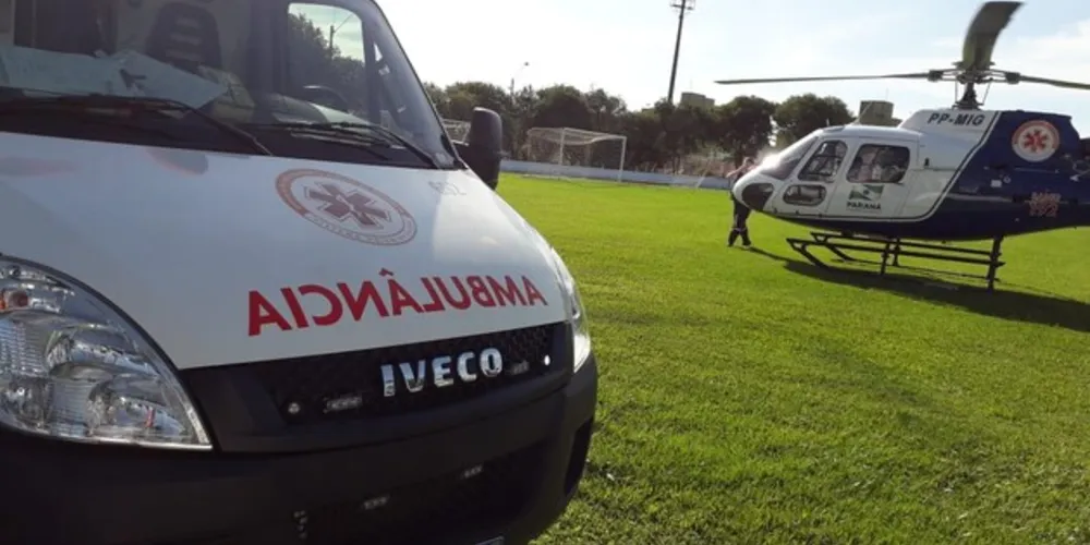 Equipe aeromédica trouxe uma pessoa de Curiúva para Ponta Grossa