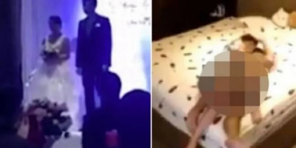 Enquanto o vídeo era exibido diante dos convidados, o noivo disse à noiva: "Você pensava que eu não soubesse?"