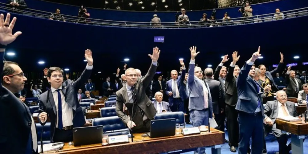 Sessão do Senado em 28 de maio, durante votação da primeira medida provisória do governo Bolsonaro: texto reestruturou governo federal, mas recusou propostas de mudanças na Funai e no Coaf