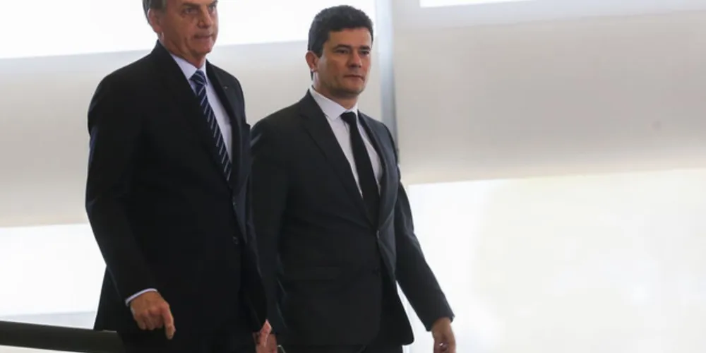 Presidente Jair Bolsonaro e Ministro da Justiça e Segurança Pública Sérgio Moro.