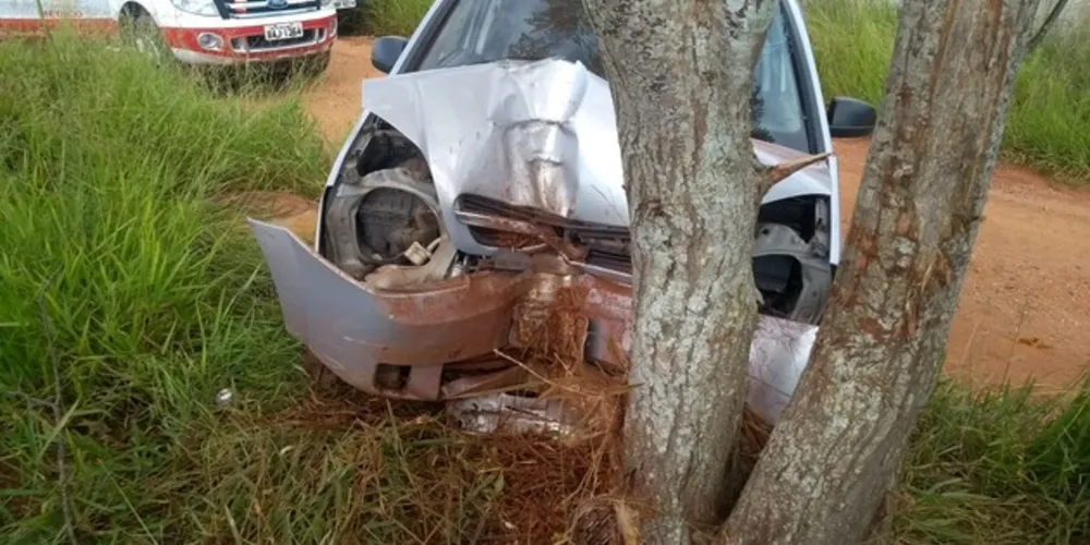Imagem ilustrativa da imagem Carro bate em árvore e deixa quatro feridos em Uvaranas