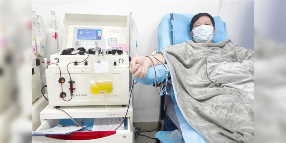 Pacientes recuperados doam plasma