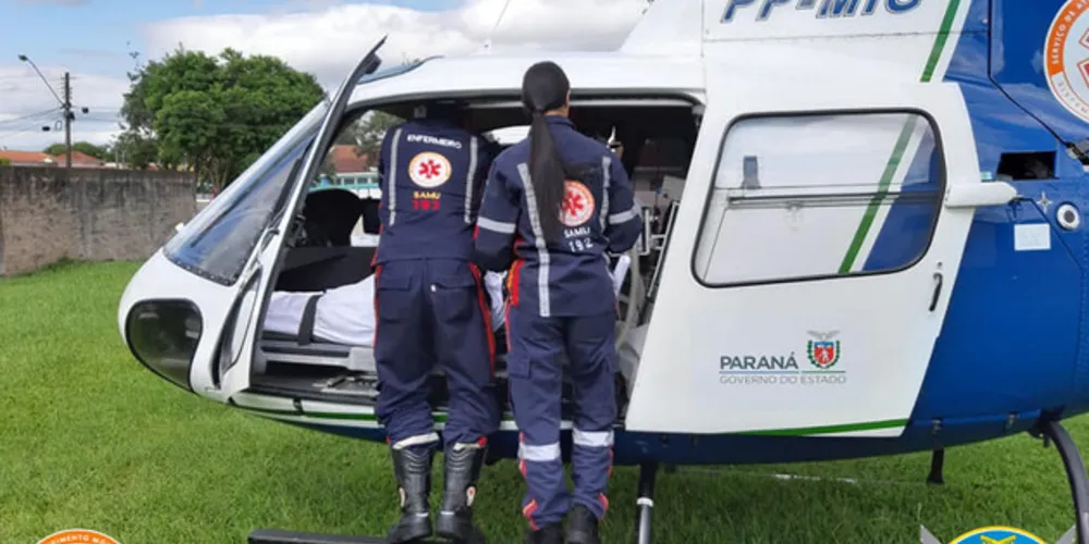 Imagem ilustrativa da imagem Vítima de acidente de moto é transferida de helicóptero