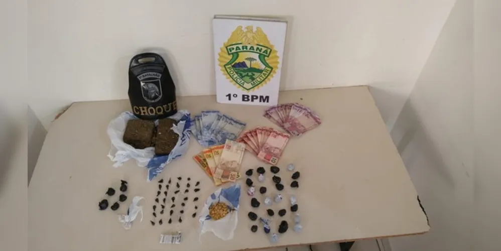 Equipe do Choque encontrou maconha, crack e dinheiro durante abordagem