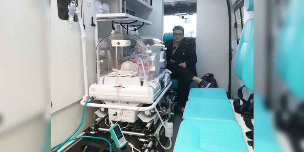Tudo transcorreu bem durante o transporte e o quadro do recém-nascido é estável em Campo Largo, assim como o quadro da mãe