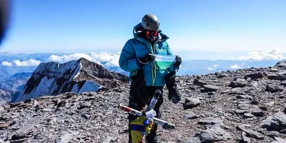 Edson Koslosky escalou o gigante da Cordilheira dos Andes com 6.962 metros de altitude