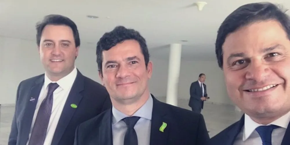 Na foto, Sandro, Moro e Ratinho Junior em Brasília
