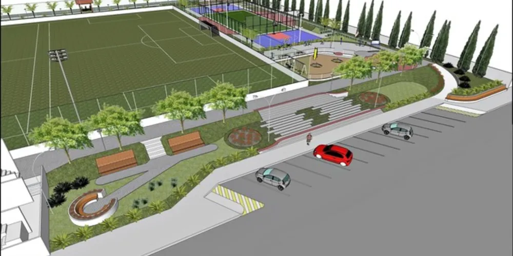 Obra prevê retirada dos muros, construção de uma pista de caminhada, revitalização do campo com a colocação de tela ao redor, instalação de uma área de lazer com parque infantil, pista de skate e patins, entre outros