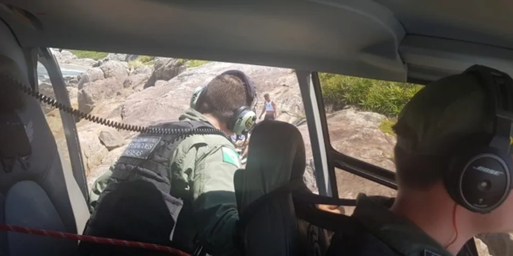 Helicóptero do BPMOA foi acionado para auxiliar no resgate das mulheres