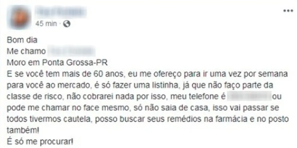 Moradores de várias cidade do Paraná têm participado da corrente