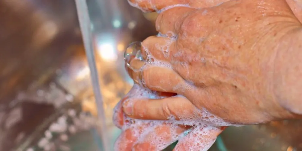 Todas as pessoas da casa devem lavar as mãos com água e sabão por diversas vezes durante o dia, especialmente antes de comer, cozinhar e após ir ao banheiro