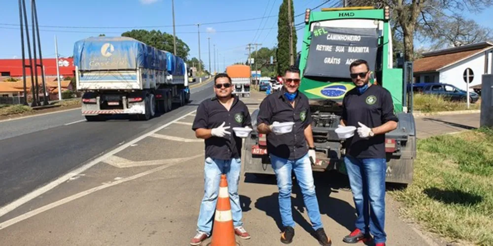 Imagem ilustrativa da imagem Empresários de PG distribuem marmitas a caminhoneiros