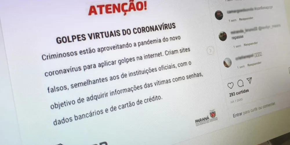 Pessoas têm criado sites falsos, semelhantes aos de instituições oficiais
